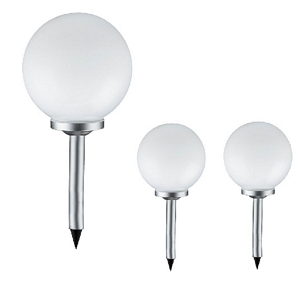 Grafner 3er Set LED Solar Kugel Weglampe 15cm Gartenlampe Außenlampe NI-MH Akku