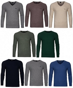 Hugo Boss Pullover Baumwolle oder Kaschmir Herren Rundhals und V-Neck