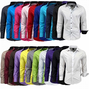 Avroni Herren-Hemden Business Hochzeit Freizeit Slim Fit Bügelleicht