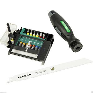 Hitachi 17-teiliges Schrauber Sägen Bitset Bitsatz Bithalter Multitool 40018019