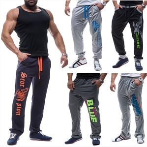 HOT RED Herren Hose Sporthose Baggy Trainingshose Jogginghose Fitnesshose