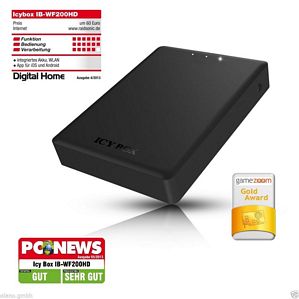 Raidsonic Icy Box IB-WF200HD mobiles NAS Gehäuse mit integriertem Akku