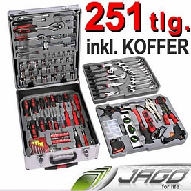 jago WZKF05 Werkzeugkoffer mit 251 Teilen