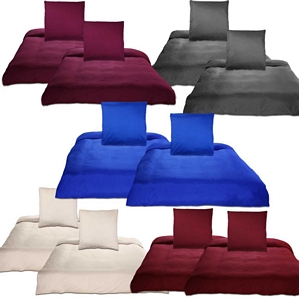 Julido Uni Bettwäsche für´s Doppelbett 2 Bezüge / 2 Kissen / 2 Größen / 5 Farben