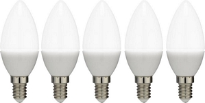 Basetech 5er Set LED Kerzenform (einfarbig) 99 mm 230 V E14 3W=25 W Warmweiß EEK: A+