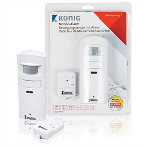 König Bewegungssensor mit 130 dB Sirene Alarmanlage Alarm-System Fernbedienung (SAS-APR10)
