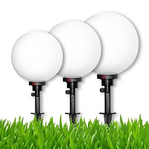 3er-SET Kugellampen Gartenkugeln, Kugelleuchte Leuchtkugel Gartenlampe
