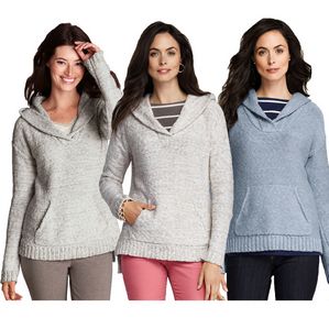 LANDS´ END Kapuzenpullover Pulli Baumwolle für Damen