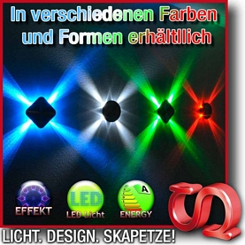 Ebay-WOW: LED-Wandlampen in verschiedenen Farben rund oder eckig