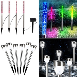 4er-/6er-Set LED SOLAR Steck Gartenleuchten aus Edelstahl