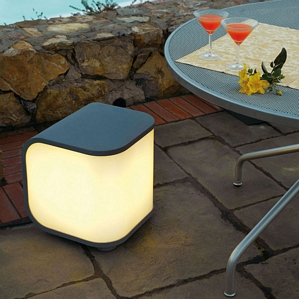 Lounge Sitzwürfel PROG 40 cm Aussenleuchte Gartenhocker IP44