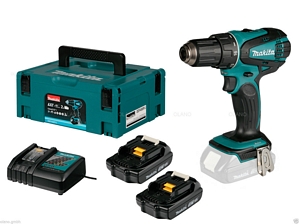 Makita DDF456RYJ 18 Volt Akku-Bohr-Schrauber Set 2x Akkus 1,5 Ah MAKPAC 2 Li-Ion
