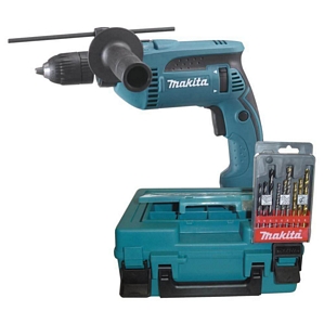 Makita Schlagbohrmaschine HP1641K1X im Koffer mit Bohrerset