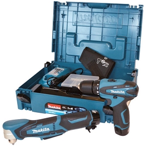 Makita DK1481J Combo Kit Akku-Maschinenset inkl. Koffer + 2 Akkus