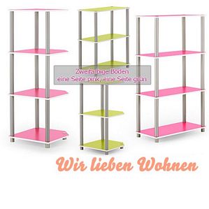 Regalsystem Mavito mit Wendeboden in grün und pink