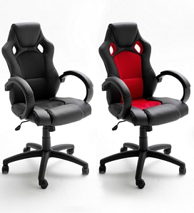 MCA Chefsessel Rocco Racer-Optik Bürostuhl Bürosessel