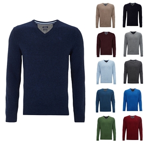 Mc Neal Herren Pullover Barry langarm V-Neck Lammwolle