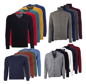 MCNEAL Pullover Rundhals V-Ausschnitt Strickjacke Baumwolle Kaschmir