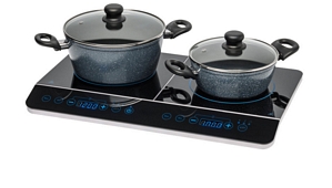 Medion MD 15324 Doppel-Induktionskochplatte 3500 Watt 20cm 10 Temperaturstufen