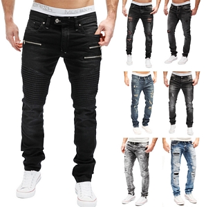 MERISH Herren Jeanshose Destroyed Clubwear Slim & Regular Fit Blue Jeans