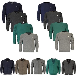 Murphy & Nye Herren V-Neck/Rundhals Pullover, Zip Cardigan oder V-Neck Cardigan