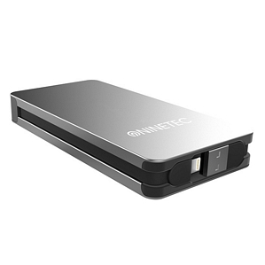 NINETEC NT-609 9.000mAh USB Power Bank mit integriertem Ladekabel