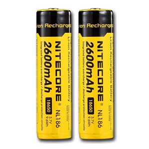 NiteCore 18650 Li-Ion Akku 2600mAh NL186 Wiederaufladbar bis zu 2,6 Ah – 2er Set