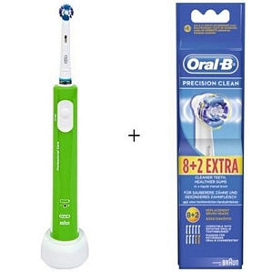 Oral-B ProfCare 600 grün mit Wechselbonus + Aufsteckbürsten Precision Clean 8+2