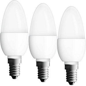 OSRAM LED Basic Classic B40 3er Set 5,3-W-LED-Kerzenlampen E14, warmweiß