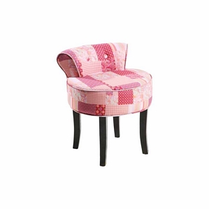 Strauss Innovation Patchwork-Hocker mit Lehne Rosa gemustert