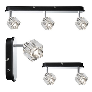 Paulmann Spotlights IceCube LED 1x3W, 2x3W, 3x3W Chrom Metall Strahler Spot