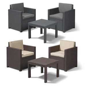 Poly Rattan Montrio Gartenmöbel Balkonset Sitzgruppe 2-farbig