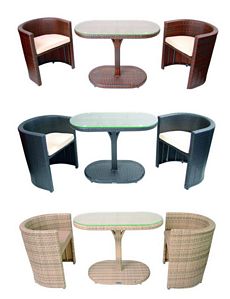 Garten Rattan Sitzgruppe Gartenmöbel Balkon Set Möbel Tisch Sessel Premium 6-teilig