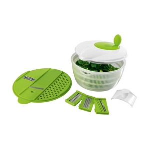 maxxcuisine Salat Set Deluxe mit 4 Reibeinsätzen und 2 Deckeln Salatschleuder