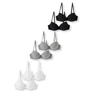 Doppelpack Schiesser Damen Push-Up BH in weiß, grau oder schwarz
