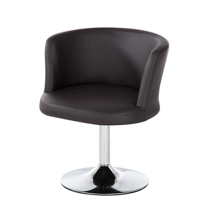 Fredriks Loungesessel Lederoptik Braun Metall Clubsessel