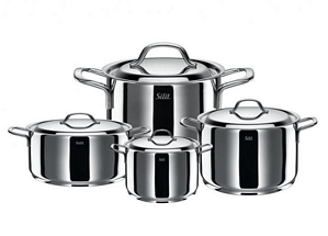 Silit Basic Edelstahl-Topf-Set 4-teilig