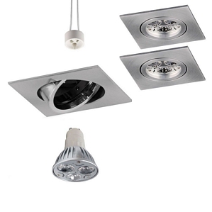 s.LUCE 3er-Set LED Einbaustrahler Prim / 230V, GU10 / Einbaulampe Einbauspot