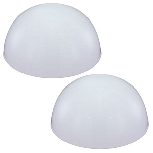 2er Set LED Solar Balkon Außen Leuchten Halbkugeln weiß 20 und 25 cm