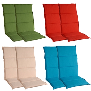 2er Set Stuhlauflage Sitzkissen Hochlehner Polster Gartenpolster Stuhl Kissen
