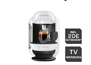 Bosch TASSIMO VIVY + 30 EUR Gutschein + Jacobs T-Discs + Ritzenhoff Sammelbecher