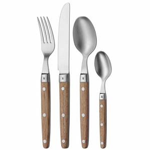 WMF Ranch Besteckset mit 24 Teilen Cromargan Edelstahl mattiert Holzgriff