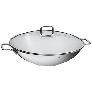 WMF Wok mit Glasdeckel Party Induktion Cromargan Edelstahl (07.9257.6380)