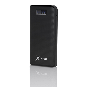 XLayer Zusatzakku Powerbank Carbon Black 20000mAh 2x USB inkl. Status LED (IS-PB113C)