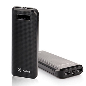 XLayer Powerbank 15000 mAh Zusatzakku LED Anzeige 2 USB Ports
