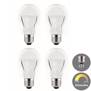 4er Set Paulmann LED Premium Lampe E27 7W Warmdimmbar von Warmweiß
