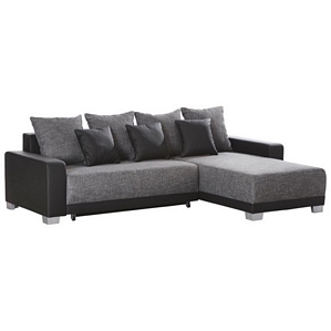 Wohnlandschaft Motti in Grau/Schwarz Textil
