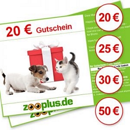 19 Prozent Rabatt auf Geschenkgutscheine bei ZooPlus